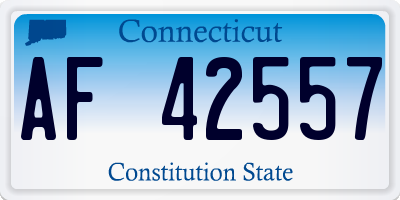 CT license plate AF42557