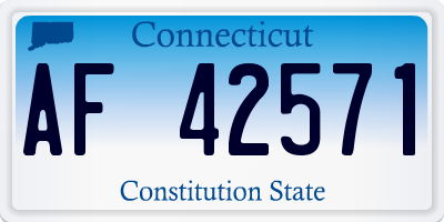 CT license plate AF42571