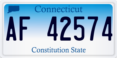 CT license plate AF42574