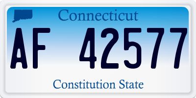 CT license plate AF42577