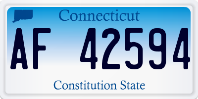 CT license plate AF42594