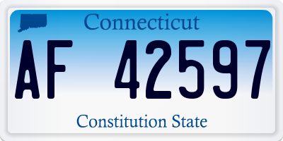 CT license plate AF42597