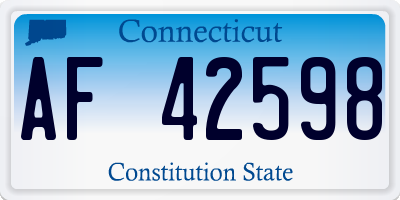 CT license plate AF42598