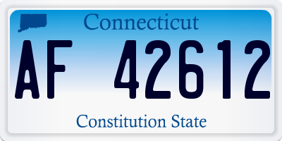 CT license plate AF42612