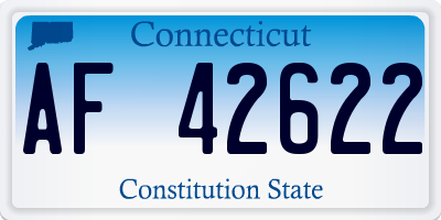 CT license plate AF42622