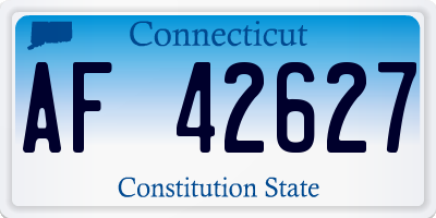CT license plate AF42627