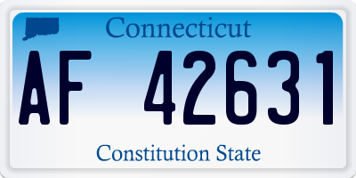 CT license plate AF42631