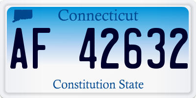 CT license plate AF42632