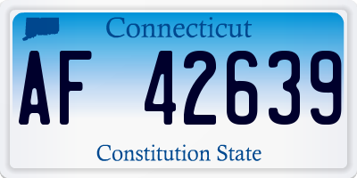 CT license plate AF42639