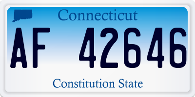 CT license plate AF42646