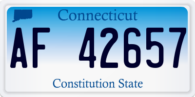 CT license plate AF42657