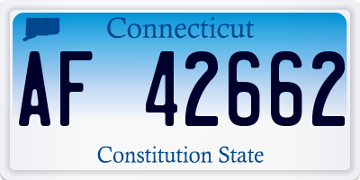 CT license plate AF42662