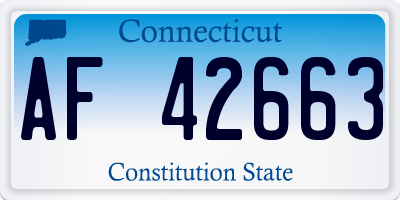 CT license plate AF42663