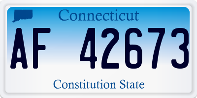 CT license plate AF42673