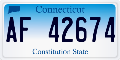 CT license plate AF42674
