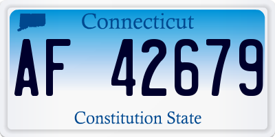 CT license plate AF42679