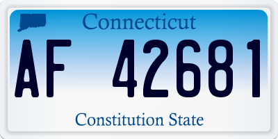 CT license plate AF42681