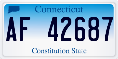 CT license plate AF42687