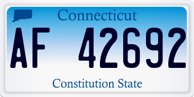 CT license plate AF42692