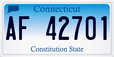 CT license plate AF42701