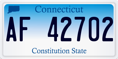 CT license plate AF42702