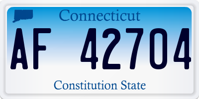CT license plate AF42704