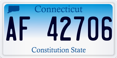 CT license plate AF42706