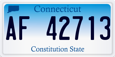 CT license plate AF42713