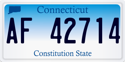 CT license plate AF42714