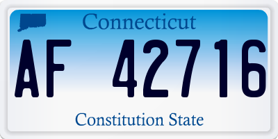 CT license plate AF42716