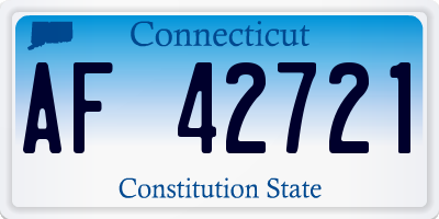 CT license plate AF42721