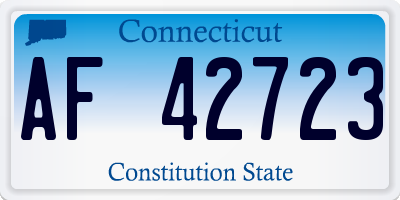 CT license plate AF42723