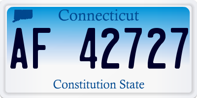 CT license plate AF42727