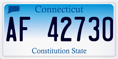 CT license plate AF42730