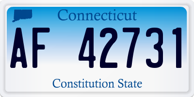 CT license plate AF42731