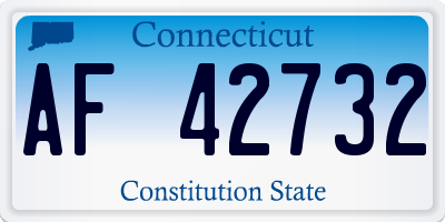 CT license plate AF42732
