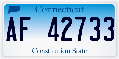 CT license plate AF42733