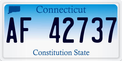 CT license plate AF42737