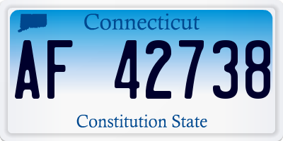 CT license plate AF42738
