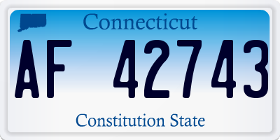 CT license plate AF42743