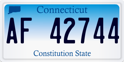 CT license plate AF42744