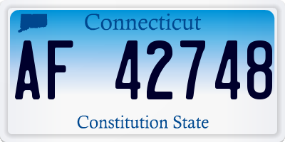 CT license plate AF42748