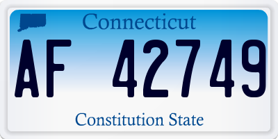 CT license plate AF42749