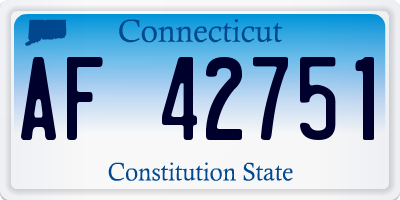 CT license plate AF42751