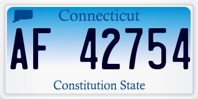 CT license plate AF42754