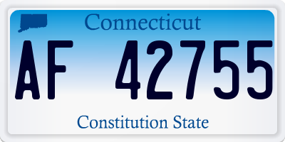 CT license plate AF42755