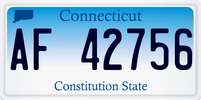 CT license plate AF42756