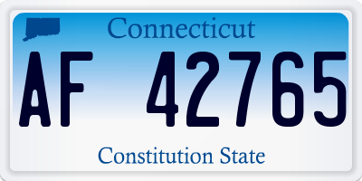 CT license plate AF42765