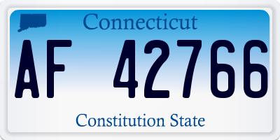 CT license plate AF42766