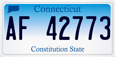 CT license plate AF42773